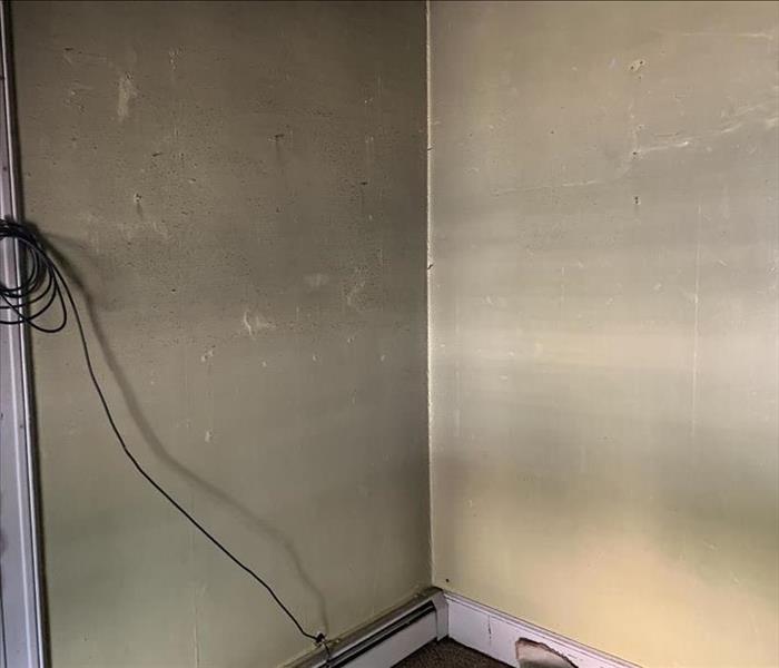 soot on wall looks grayish