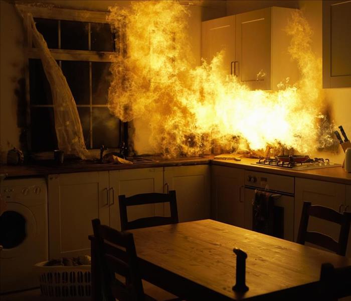 fire in kitchen